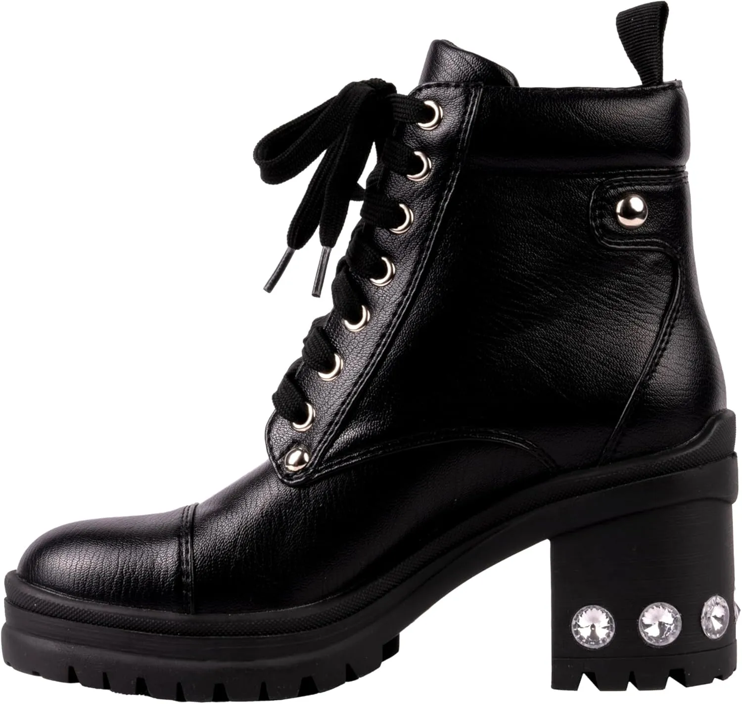 Ninety Union Thunder Rhinestone Heel Combat Bootie
