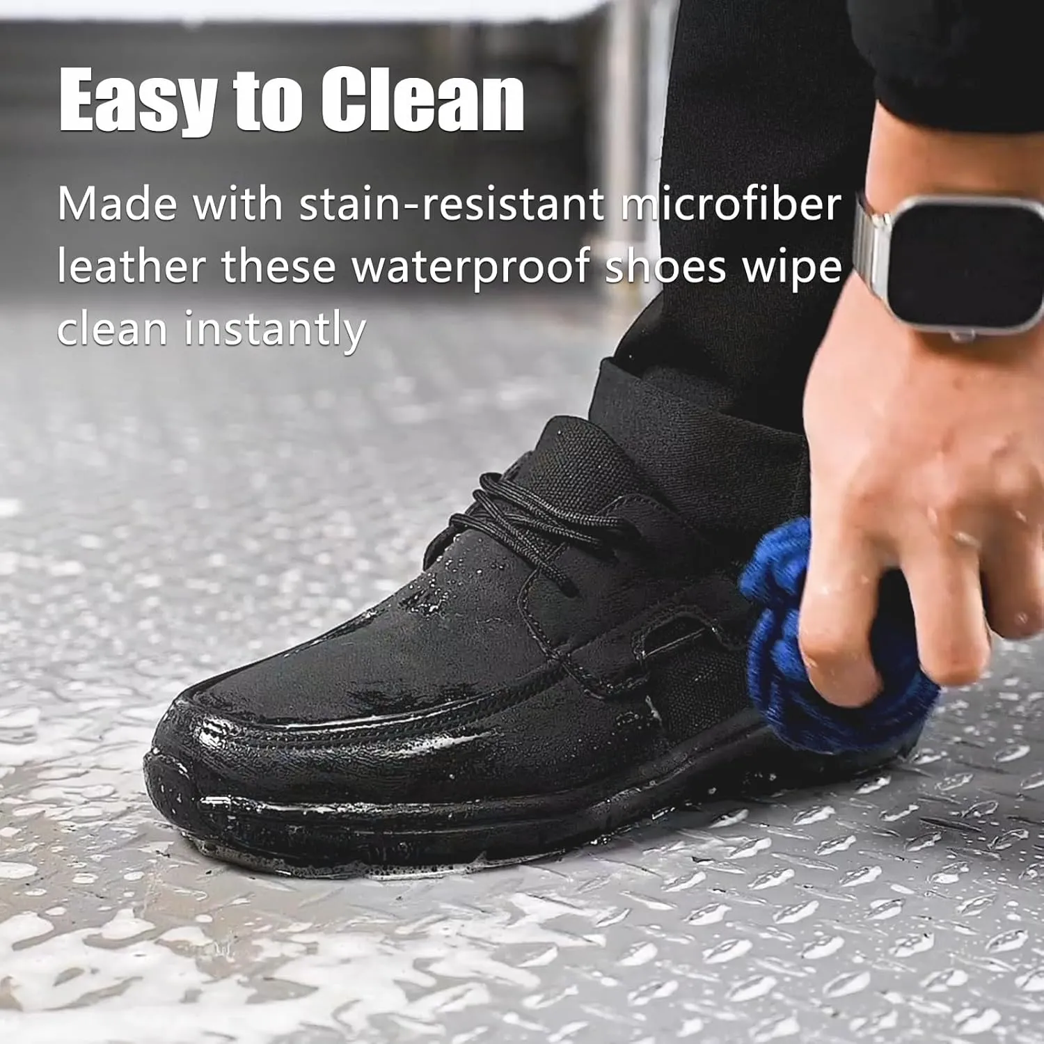 Non Slip Work Shoes for Men Women Waterproof Kitchen Chef Slip Resistant Shoes Casual Lightweight Slip on Walking Sneakers