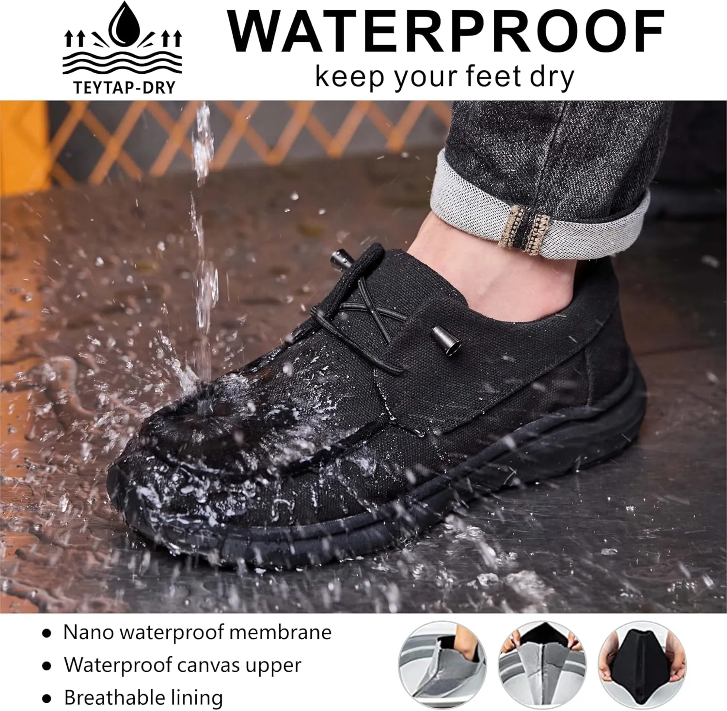 Non Slip Work Shoes for Men Women丨Waterproof Slip On Walking Loafers