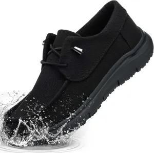 Non Slip Work Shoes for Men Women丨Waterproof Slip On Walking Loafers