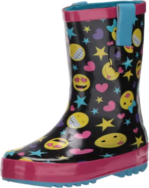 Northside Bay Rain Boot, Black/Yellow, 5 M US Toddler