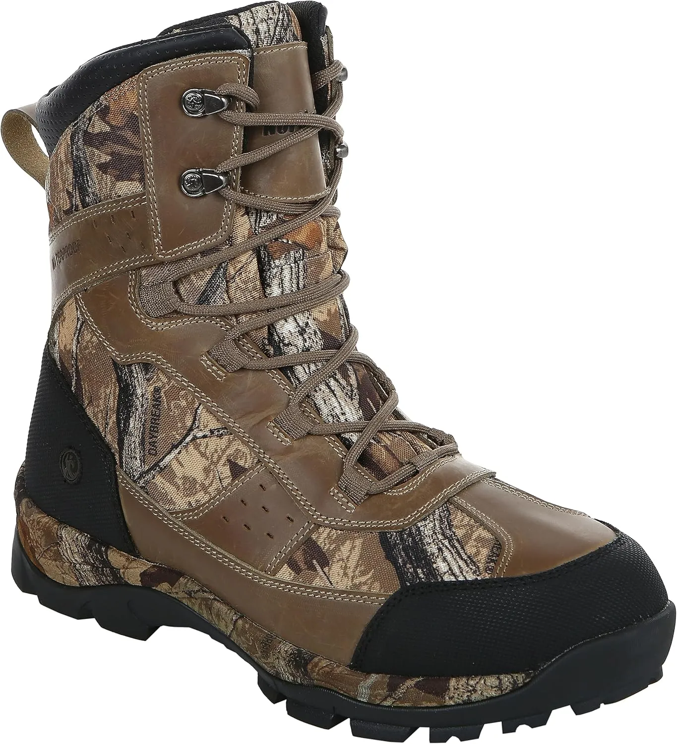 Northside Men's Renegade 800 Thinsulate Insulated Mid-Calf Lace-Up Waterproof Leather with Daybreak Camo Insert Hunting Boot
