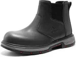 NORTIV 8 Slip On Work Boots for Men Steel Toe Waterproof Safety Construction Boots for Men