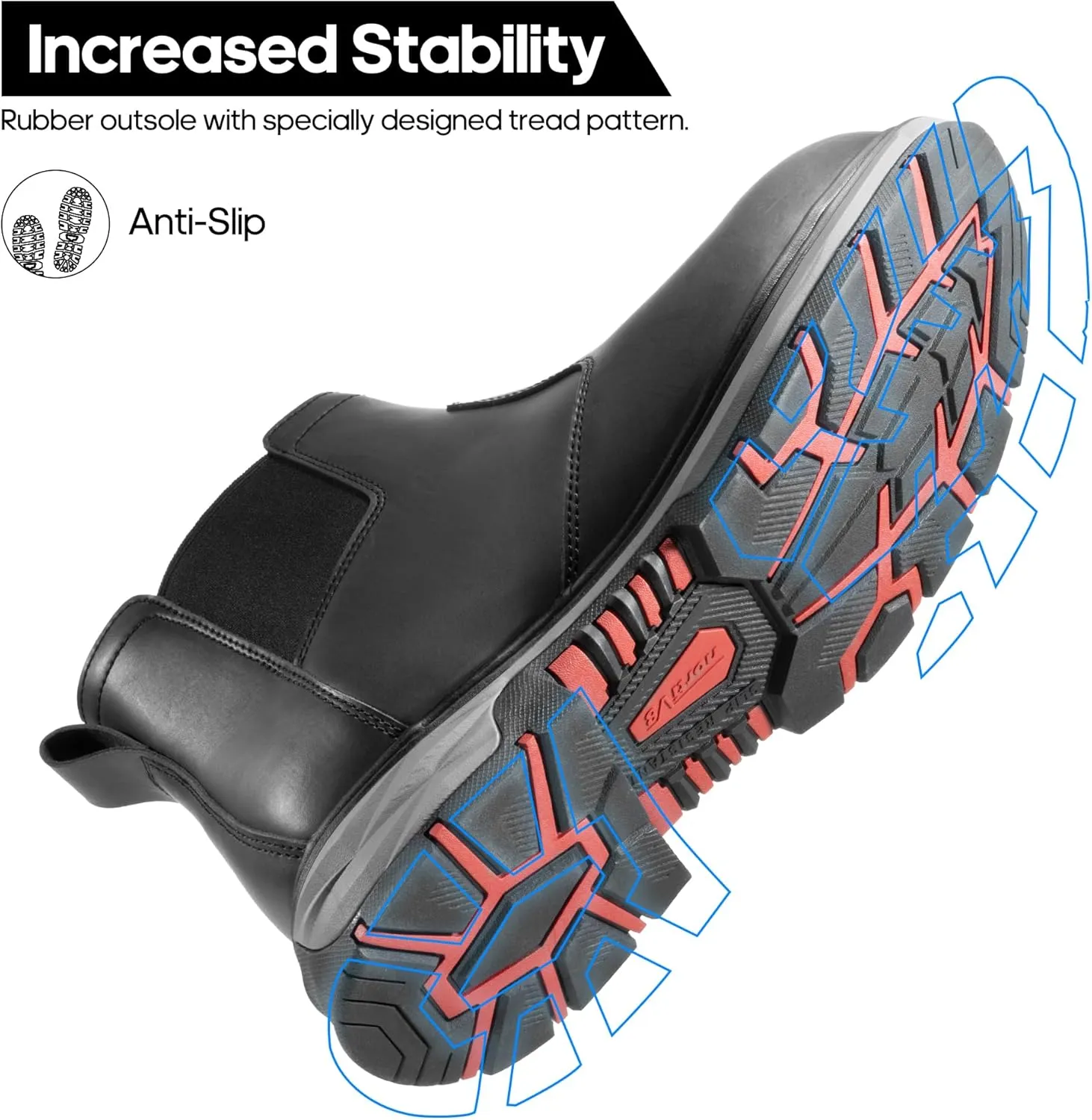 NORTIV 8 Slip On Work Boots for Men Steel Toe Waterproof Safety Construction Boots for Men