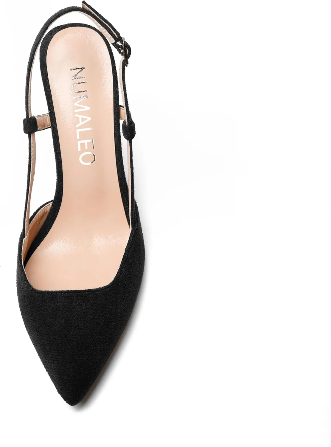 NUMALEO Womens Sexy Pointed Toe Suede Buckle Slingback Comfortable Evening Stiletto High Heel Pumps Shoes 4 Inch