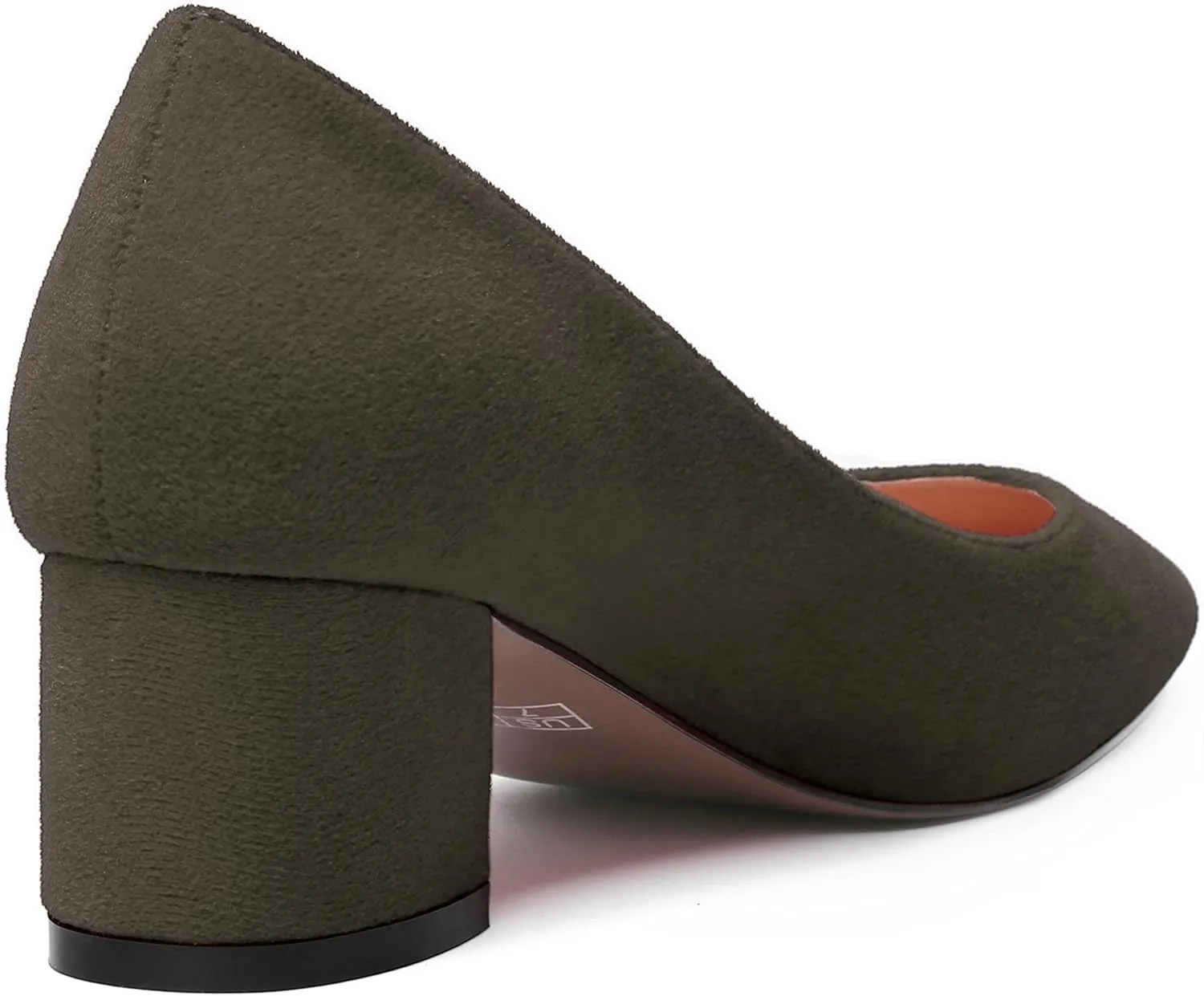 NUMALEO Womens Suede Solid Office Square Toe Slip On Casual Chunky Low Heel Pumps Shoes 2 Inch