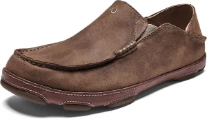 OLUKAI Moloa Men's Premium Leather Shoes, Easy Slip On & Off Design, Casual & Versatile Loafer, Drop-in Heel & Enhanced Traction, Ray/Toffee, 13