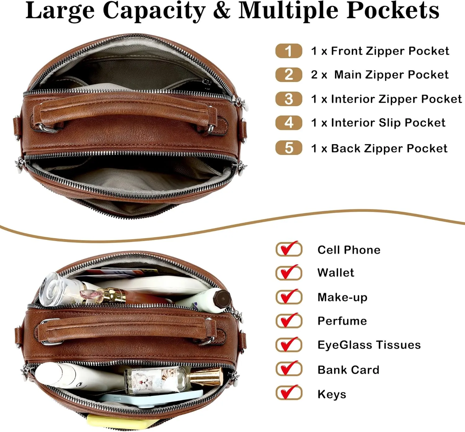 OPAGE Small Crossbody Bags for Women Trendy, Soft PU Leather Womens Crossbody Purse Shoulder Handbags