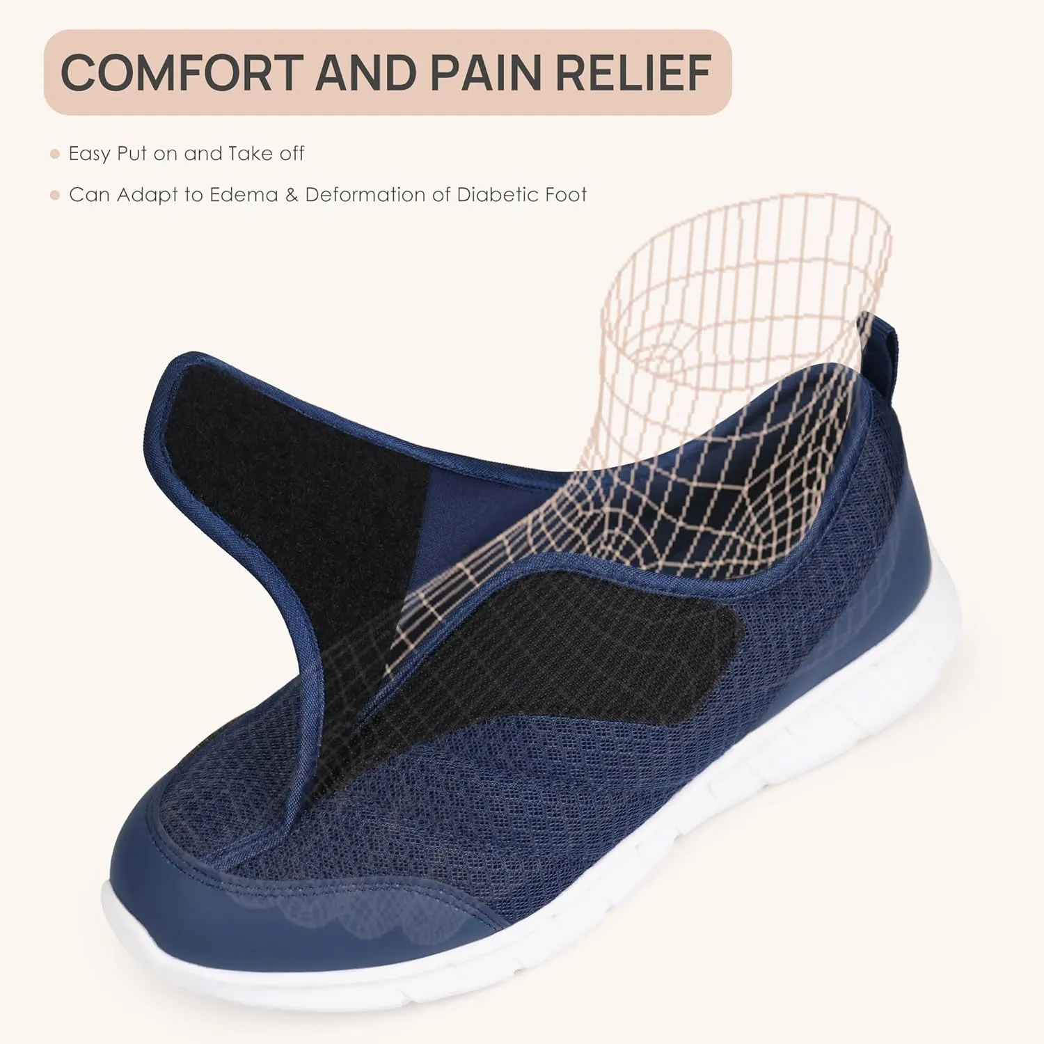Ortho rest Women Orthopedic Diabetic Walking Shoes Slip On Shoes for Swollen Feet