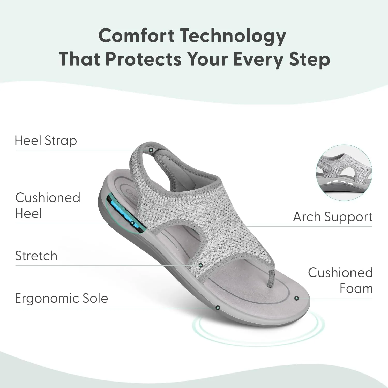 Orthofeet Women's Orthopedic Knit Lyra Sandals