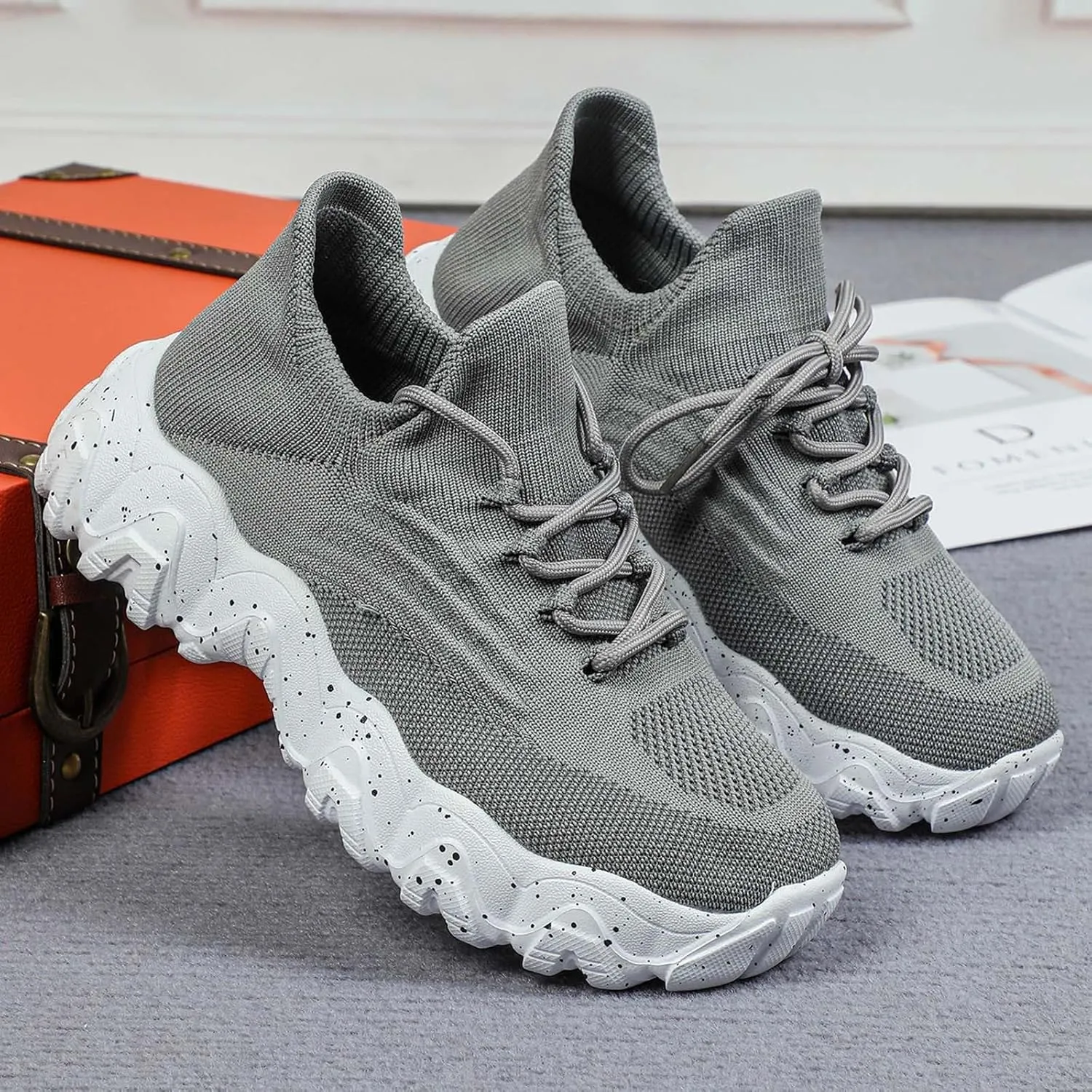 Orthopedic Shoes for Women Woven Breathable Soft Sole Slip on Walking Shoes with Arch Support Daily Commuting Shoes