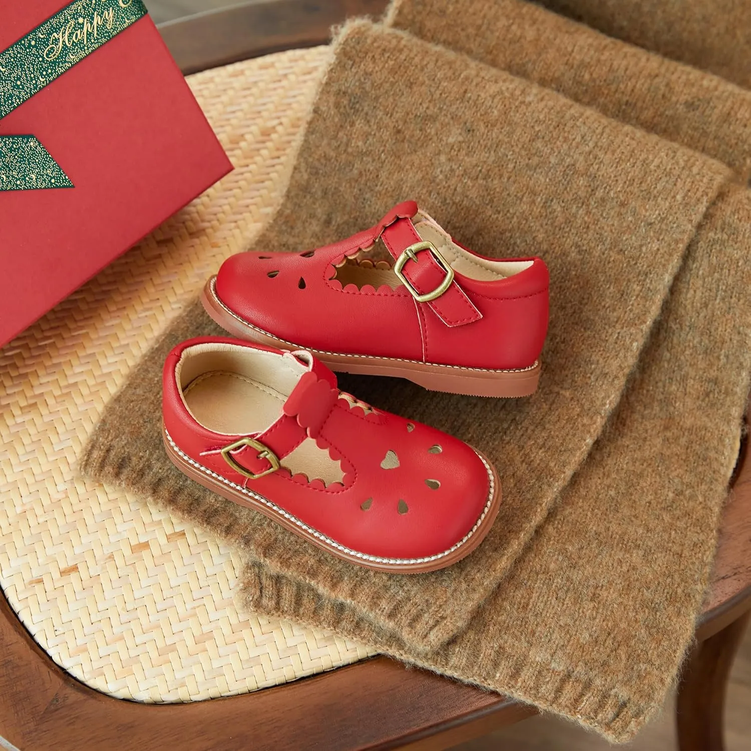 Otter MOMO Toddler/Little Girls Mary Jane Slip-on School Uniform Party Dress Shoes