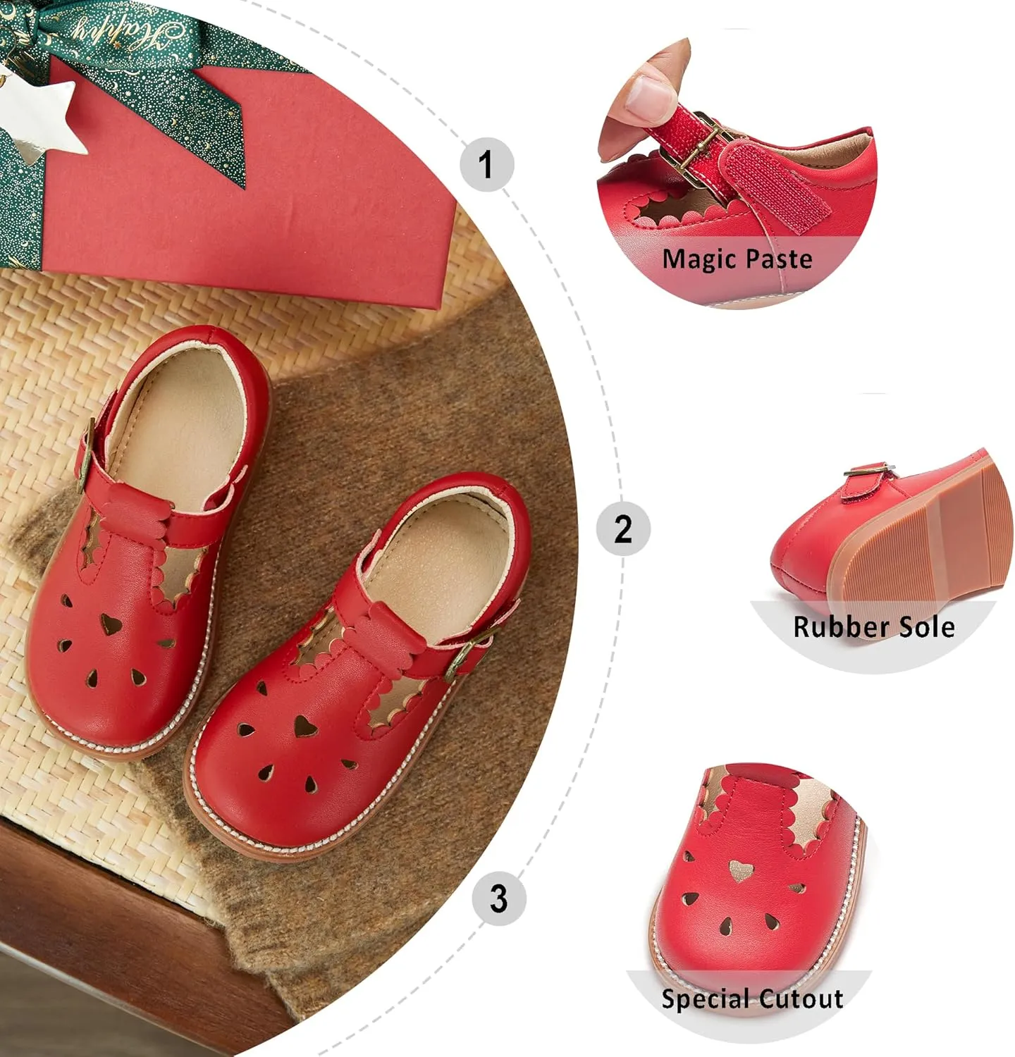 Otter MOMO Toddler/Little Girls Mary Jane Slip-on School Uniform Party Dress Shoes