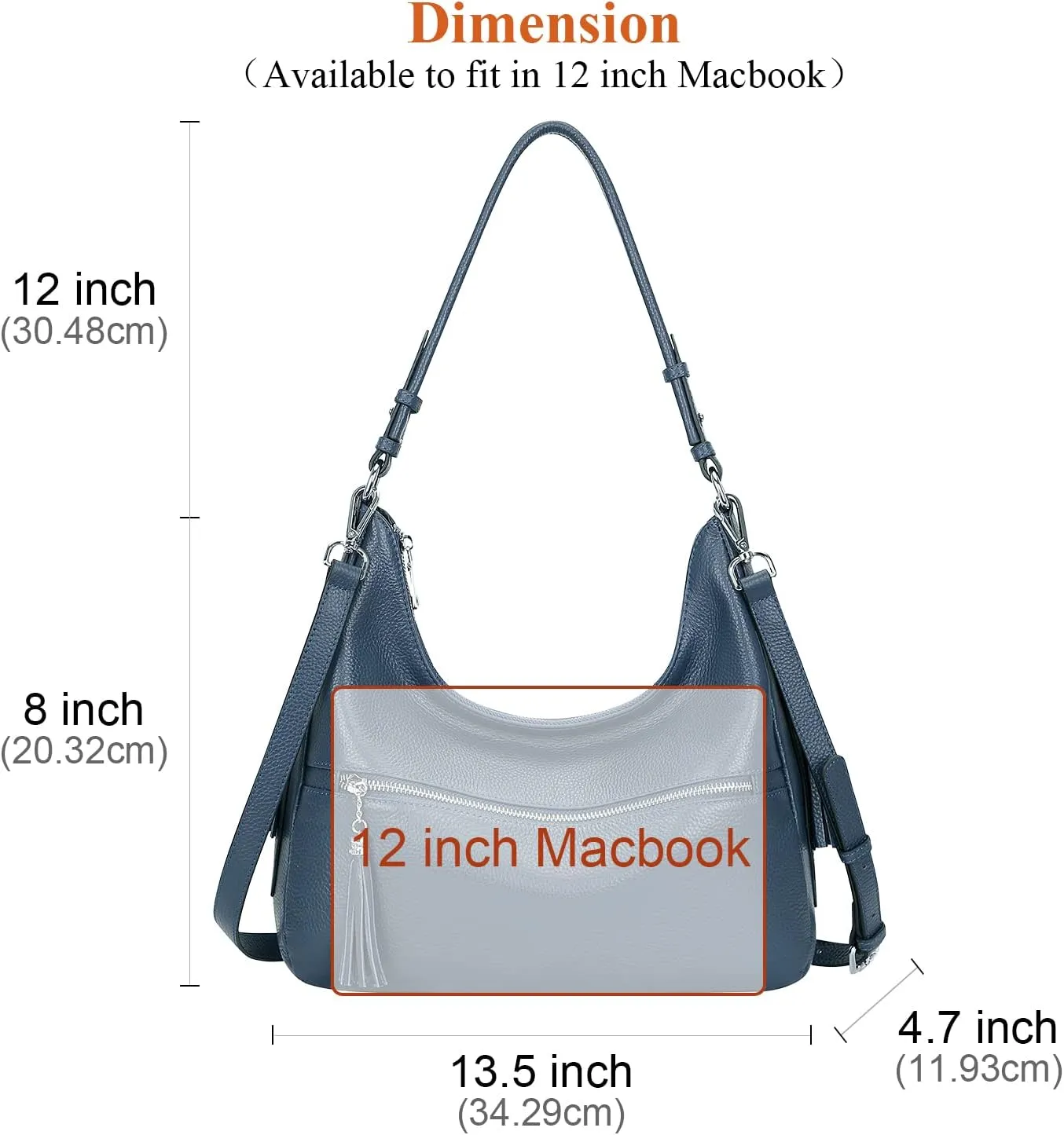Over Earth Genuine Leather Hobo Bags for Women Medium Soft Purses Casual Shoulder Bag and Handbags