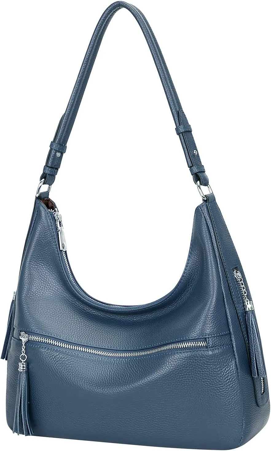 Over Earth Genuine Leather Hobo Bags for Women Medium Soft Purses Casual Shoulder Bag and Handbags