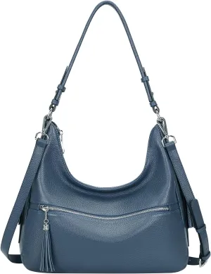Over Earth Genuine Leather Hobo Bags for Women Medium Soft Purses Casual Shoulder Bag and Handbags