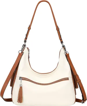 Over Earth Genuine Leather Hobo Bags for Women Medium Soft Purses Casual Shoulder Bag and Handbags