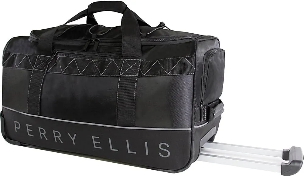 Perry Ellis Men's 24" Lightweight Rolling Duffel Bag-A324