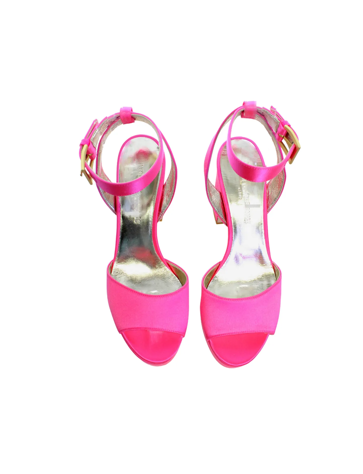 Pink satin platform sandal