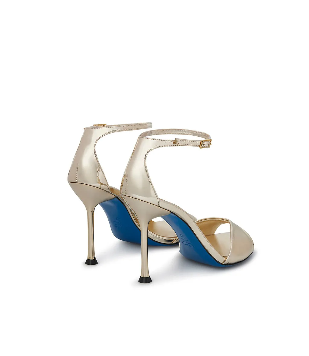 Platinum mirror leather sandal