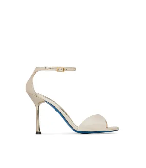 Platinum mirror leather sandal