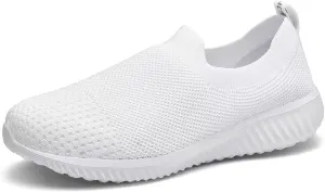 poemlady Walking Shoes Women Slip On Sneakers Knit Lightweight Comfortable Breathable Nurse Shoes for Work Travel