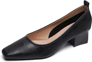 Pointed Toe Women’s Slip-On Shoes Thick Heels Soft Sole Leather Shallow Opening Pumps Dress Practical Clubbing Work Office Party Wedding Courts Comfort