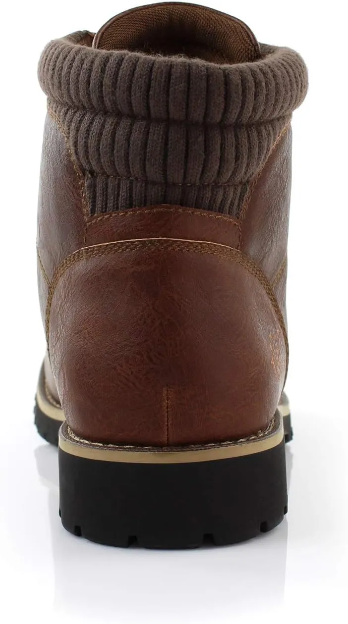 Polar Fox Knoxville MPX806068 Mens Casual Work Laced Classic Motorcycle Combat Zipper Boots