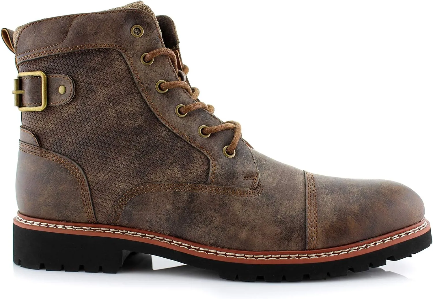 Polar Fox Mitch MPX808576 Mens Casual Cap Toe Boot Motorcycle Zipper Boots Men