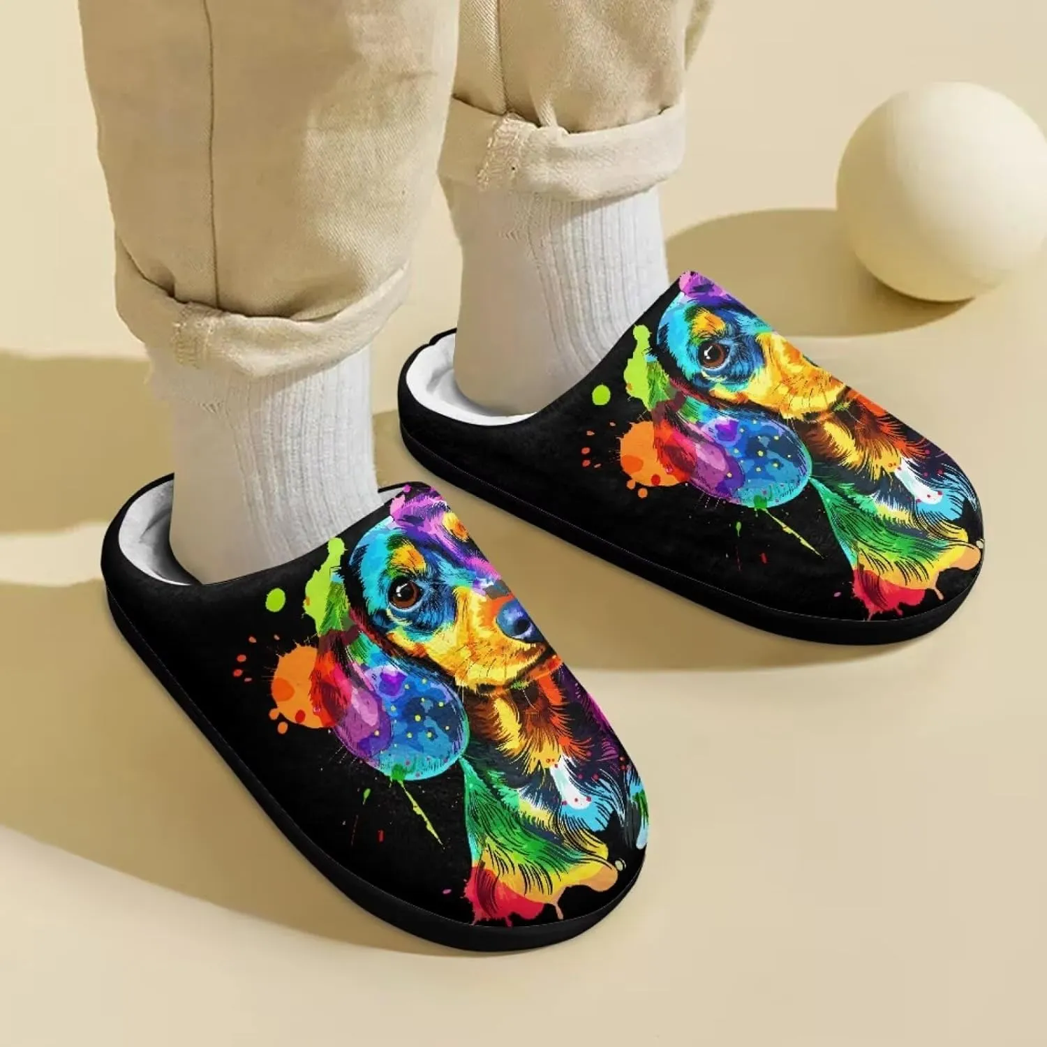 Polero Cute Printed Kids Slippers - Soft Plush Winter Slip On House Slippers