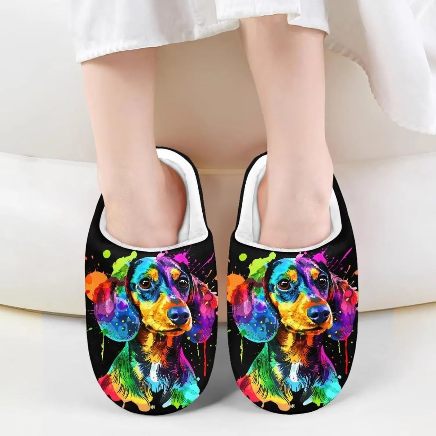 Polero Cute Printed Kids Slippers - Soft Plush Winter Slip On House Slippers