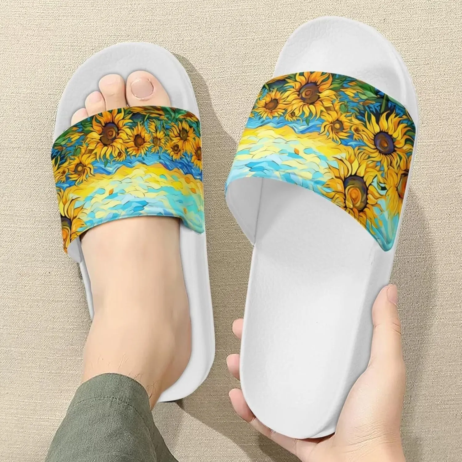 Pool Sandals Women Non Slip Slip on Sandals Women Comfortable