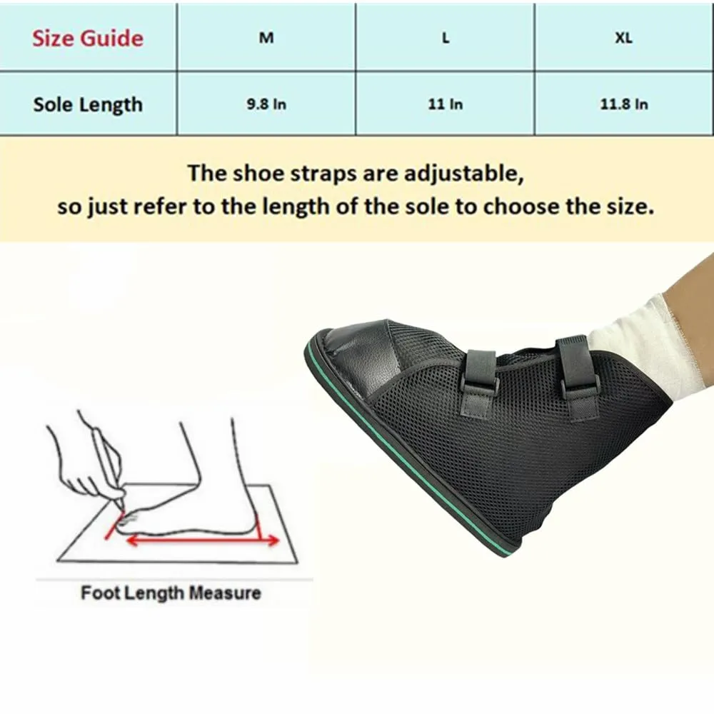 Post-op Shoe, Medical Boot, Adjustable Walking Shoe with Magic Sticks, Recovery Shoe for Post-surgery,Broken Foot or Toe, Unisex, Easy to Wear, for Summer (XL)