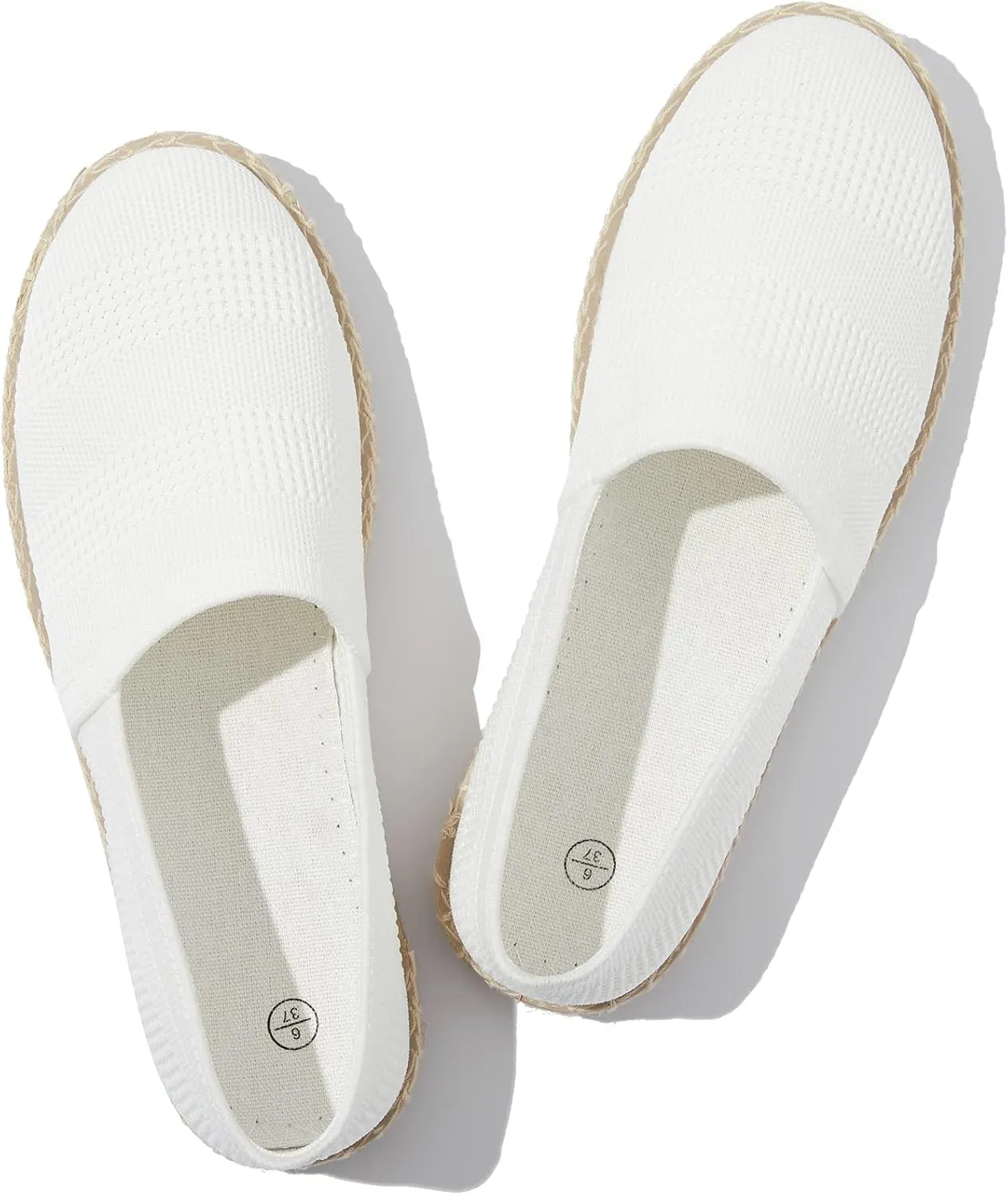 POVOGER Women's Black Flats Mesh Slip On Shoes Breathable Loafers Espadrilles Flats Soft Womens Casual Shoes