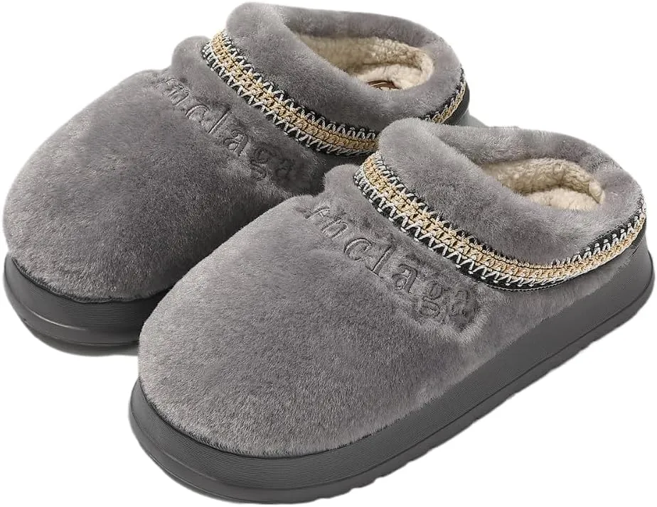 Premium Comfort Furry Thermal Non Slip Men's Fuzzy House Slippers Inddor Soft Extra Warm Shoes Memory Foam Sole
