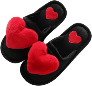 Premium Comfort Thermal Cute Heart Sunflower Non Slip Women's Fuzzy House Slippers Indoor Soft Warm Kawaii Furry Shoes