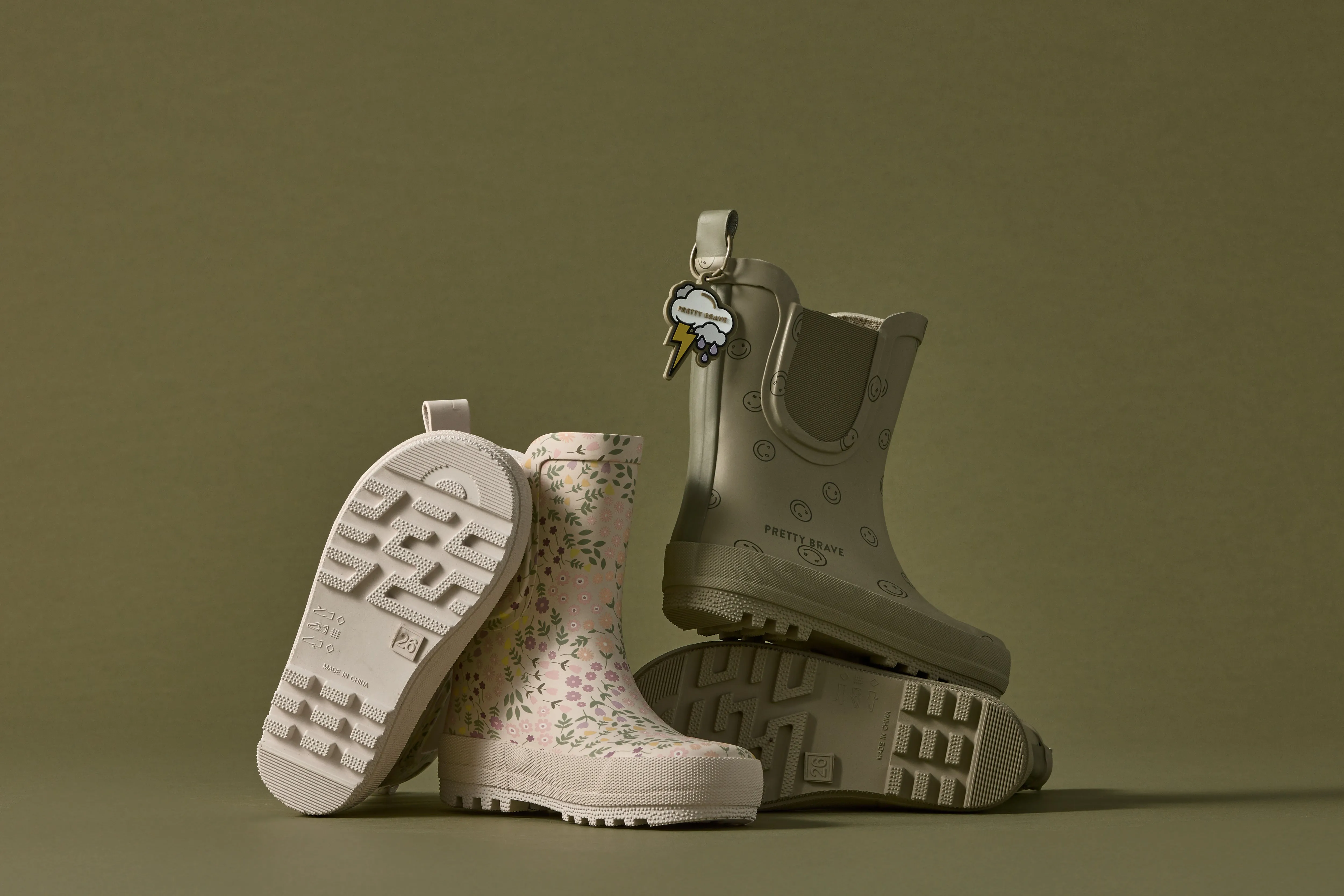 Pretty Brave Puddle Boot - Sage Smiley