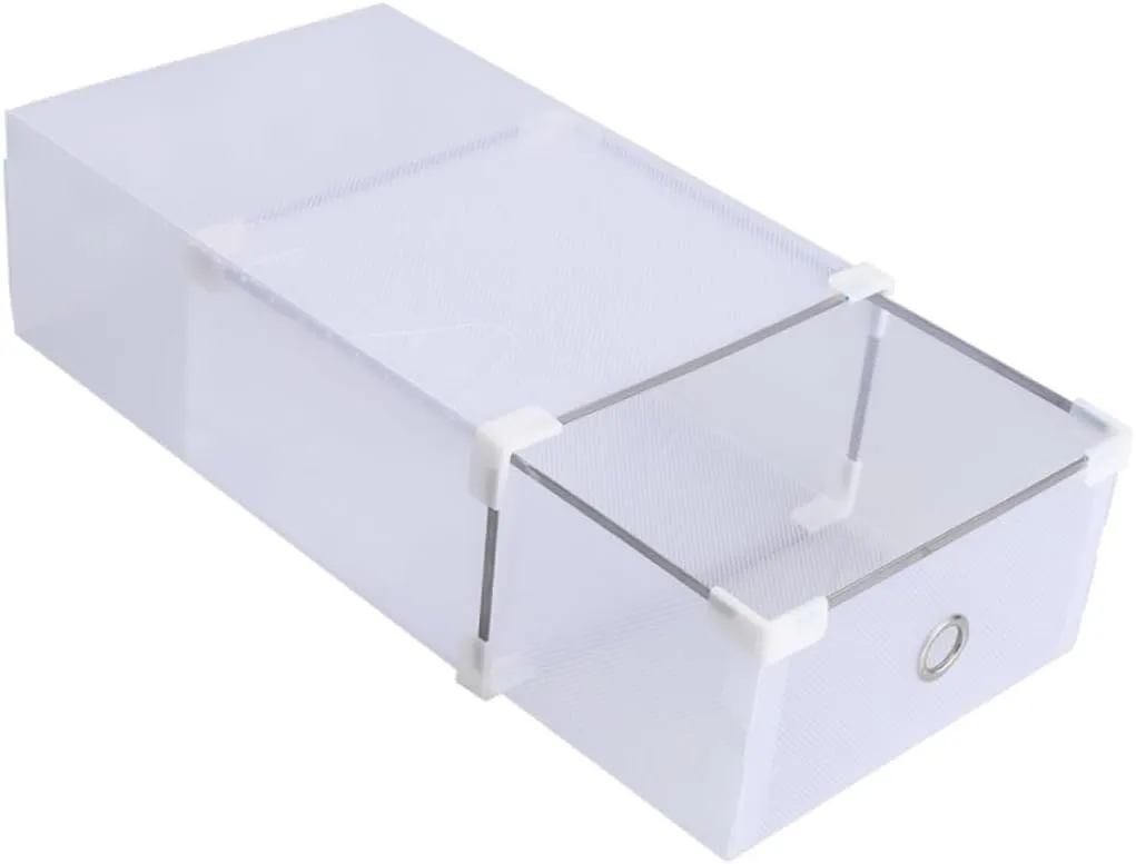 PRETYZOOM Shoe Storage Organizer Pull-out Drawers 5pcs Shoe Showcase Box Women's Shoes Storage White 31x20x11cm