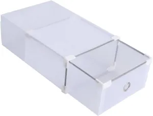 PRETYZOOM Shoe Storage Organizer Pull-out Drawers 5pcs Shoe Showcase Box Women's Shoes Storage White 31x20x11cm