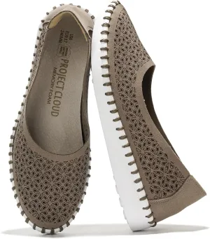 Project Cloud Flats for Women Footwear, Memory Foam & Flexible Outsole Loafers for Women's Fashion Sneakers - Womens Shoes, Sockless Wear Machine Wash Shoes for Women (Petunia)