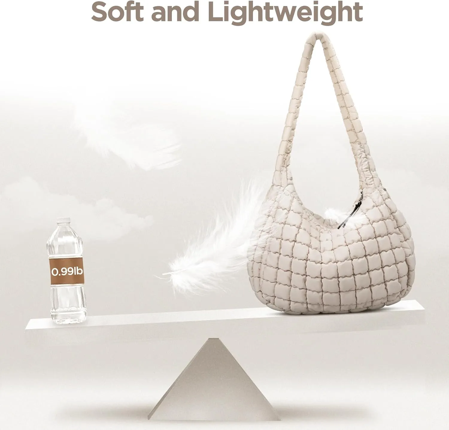 Puffer Tote Bag for Women Large Quilted Tote Bag Quilted Carryall Bag Soft Puffy Crossbody Bag Hobo Handbags Puff Purse