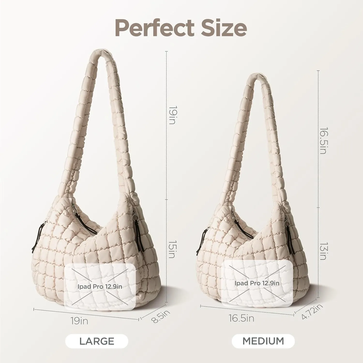 Puffer Tote Bag for Women Large Quilted Tote Bag Quilted Carryall Bag Soft Puffy Crossbody Bag Hobo Handbags Puff Purse