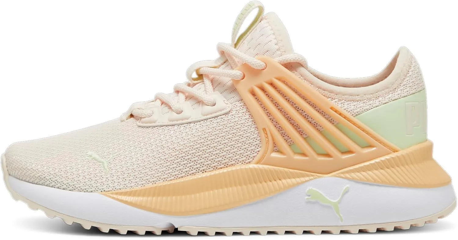 PUMA Pacer Future Sneaker, Rosebay-Green Illusion-Peach Fizz White, 5.5 US Unisex Big Kid