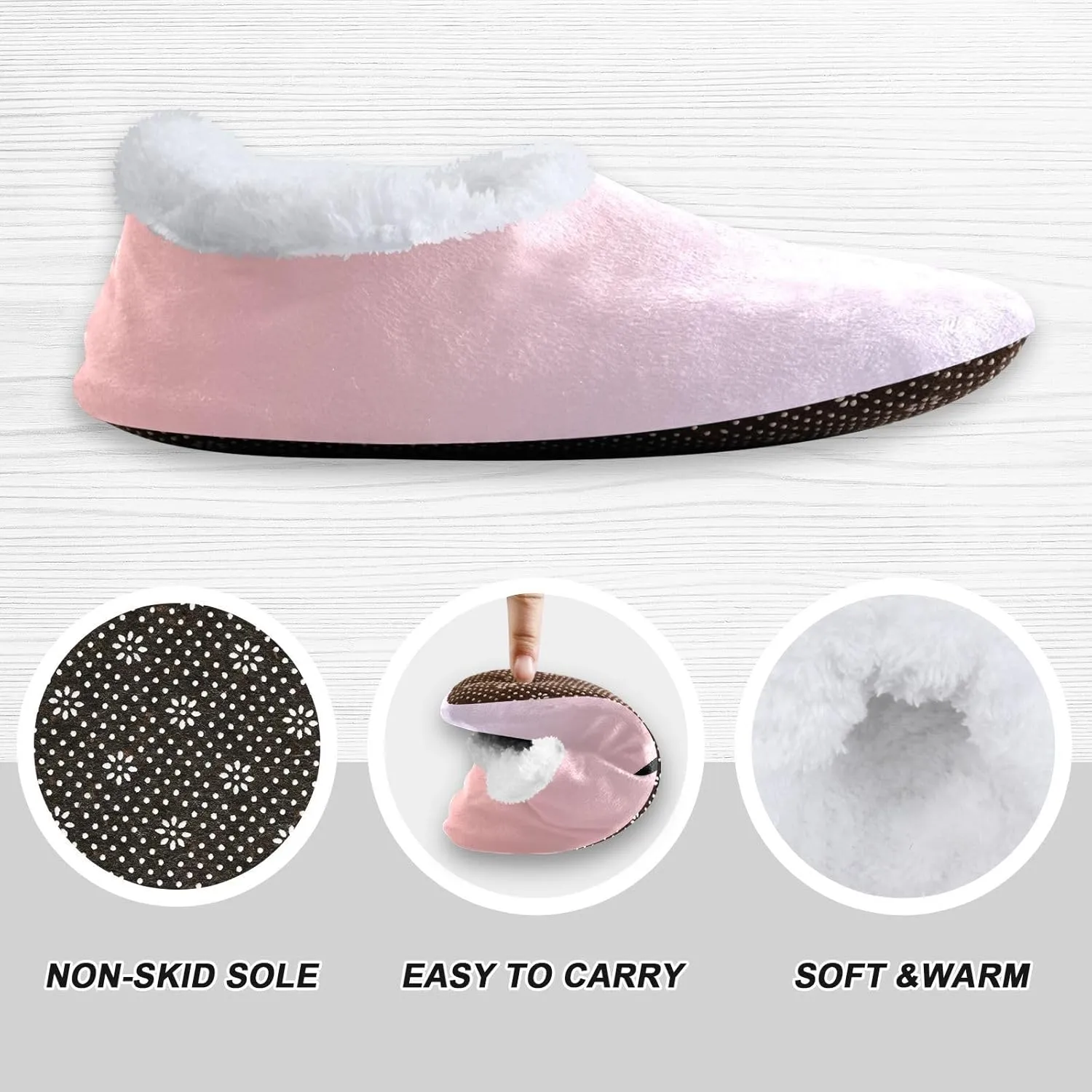 Purple Rose Gradient House Slippers Non-Slip Soft Comfy Slippers for Wedding