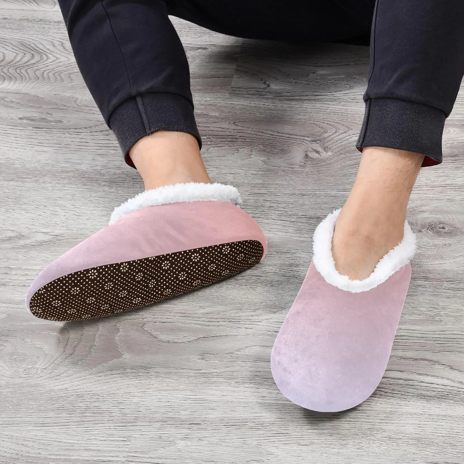 Purple Rose Gradient House Slippers Non-Slip Soft Comfy Slippers for Wedding