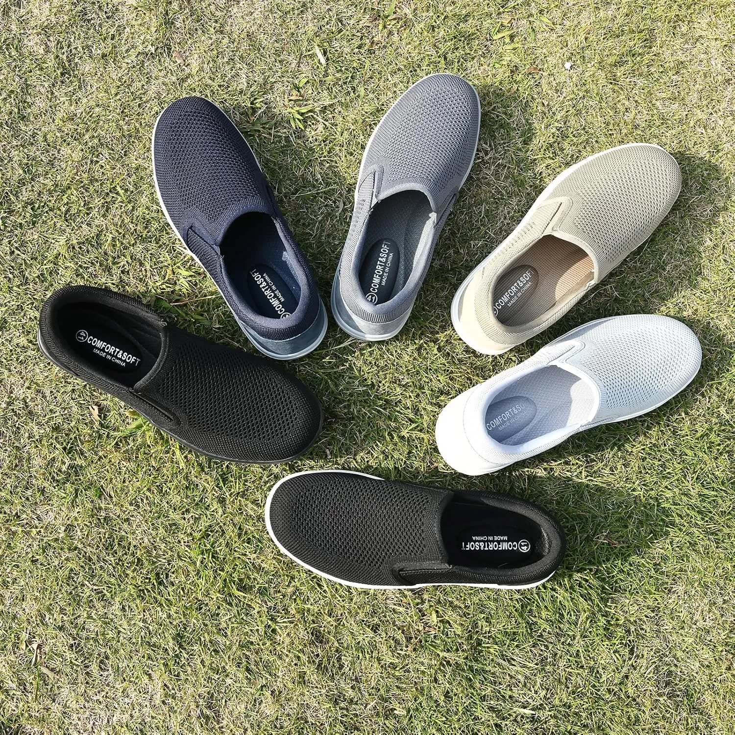 Puxowe Men's Casual Slip On Walking Shoes Mesh Comfortable Loafer