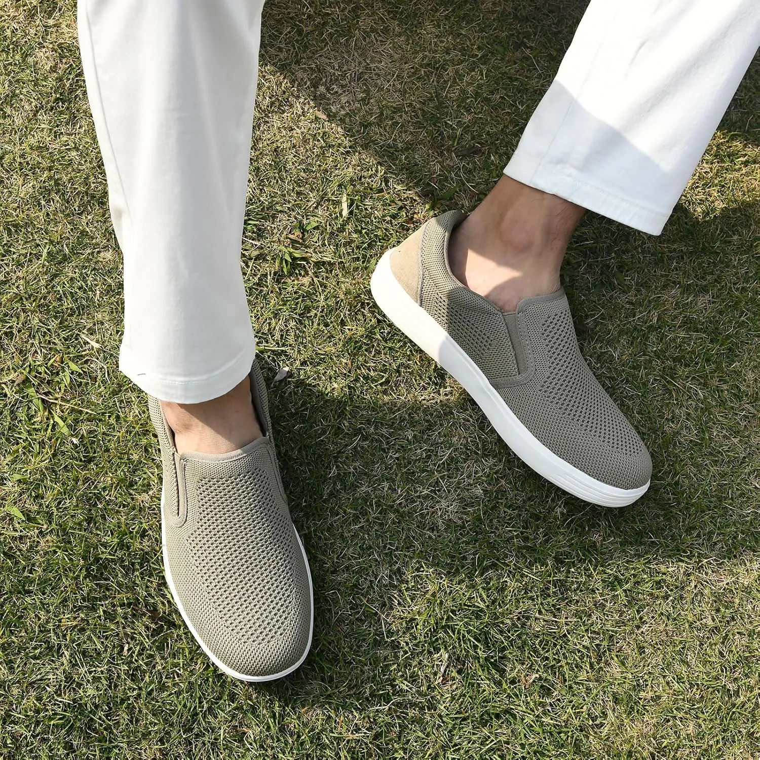 Puxowe Men's Casual Slip On Walking Shoes Mesh Comfortable Loafer