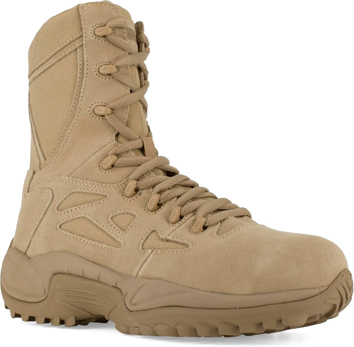 Reebok Work Mens Rapid Response Rb 8 Inch Electrical Hazard Composite Toe Work Safety Shoes Casual - Beige