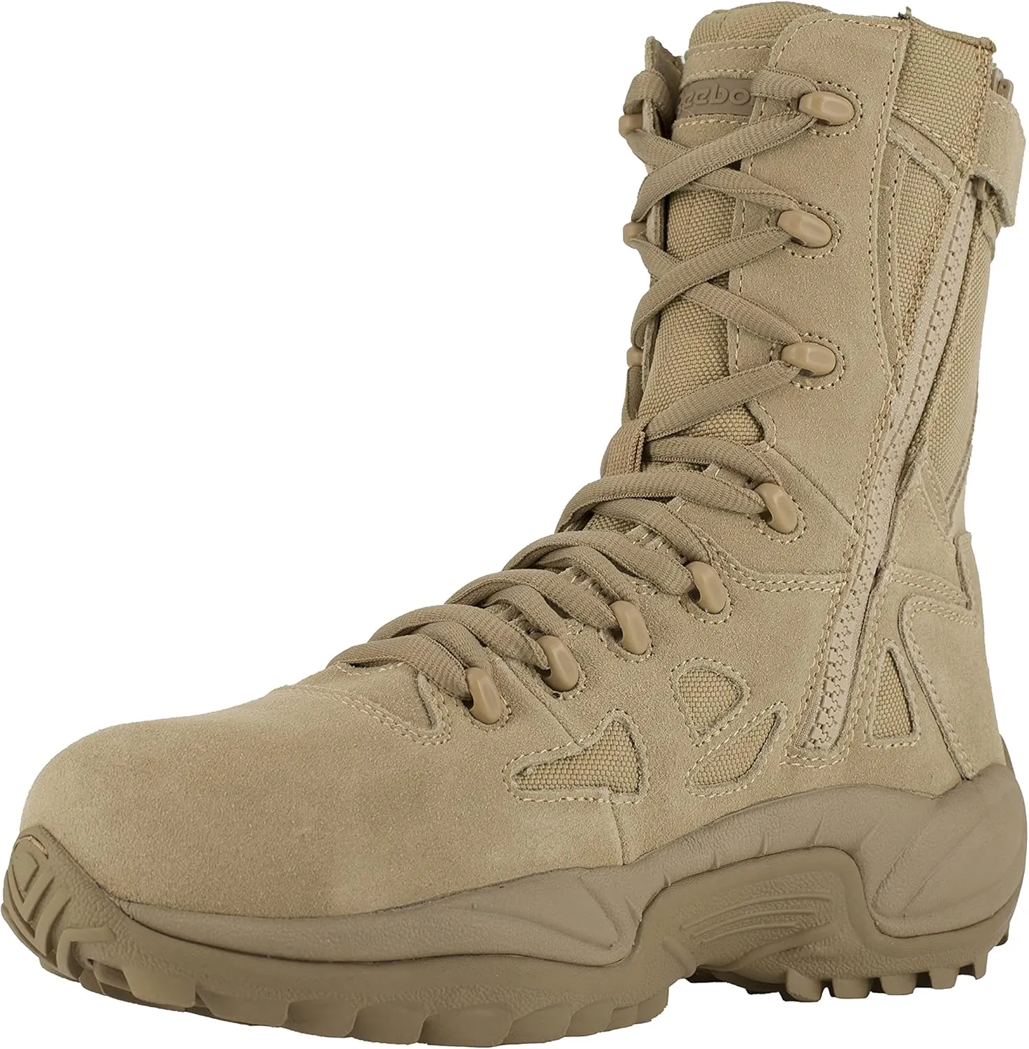 Reebok Work Mens Rapid Response Rb 8 Inch Electrical Hazard Composite Toe Work Safety Shoes Casual - Beige