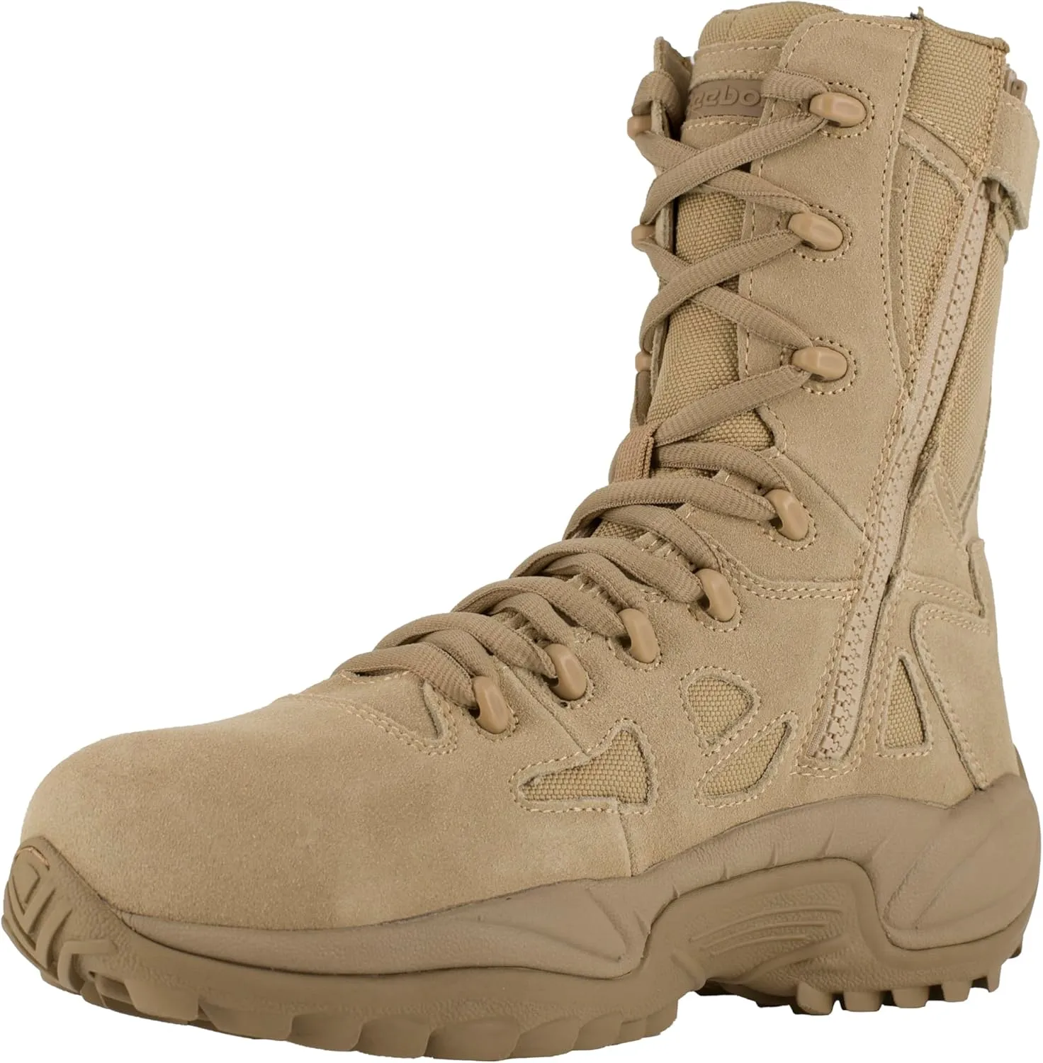 Reebok Work Mens Rapid Response Rb 8 Inch Electrical Hazard Composite Toe Work Safety Shoes Casual - Beige